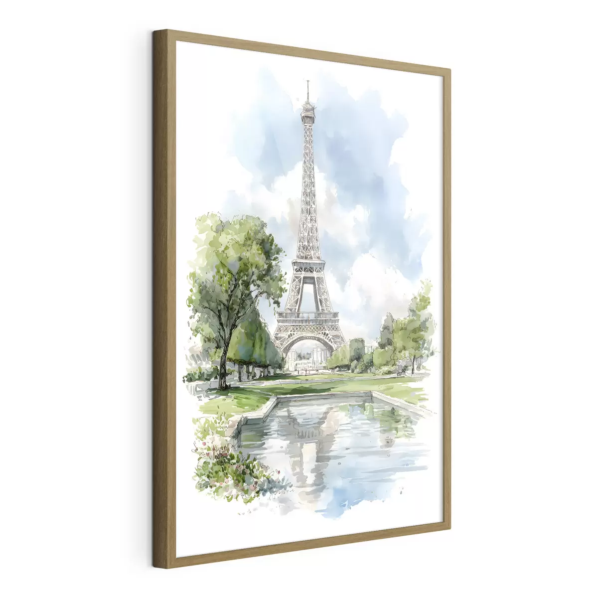 Poster De Eiffeltoren in aquarelstijl f49424
