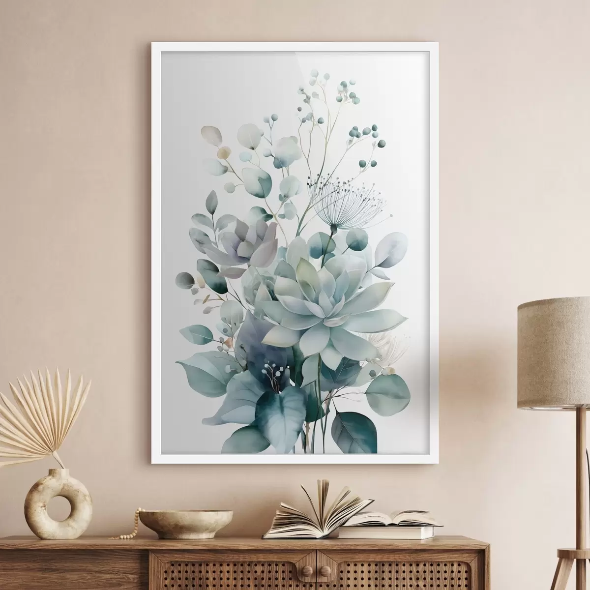 Poster Vetplanten en andere planten, in aquarelstijl f49427