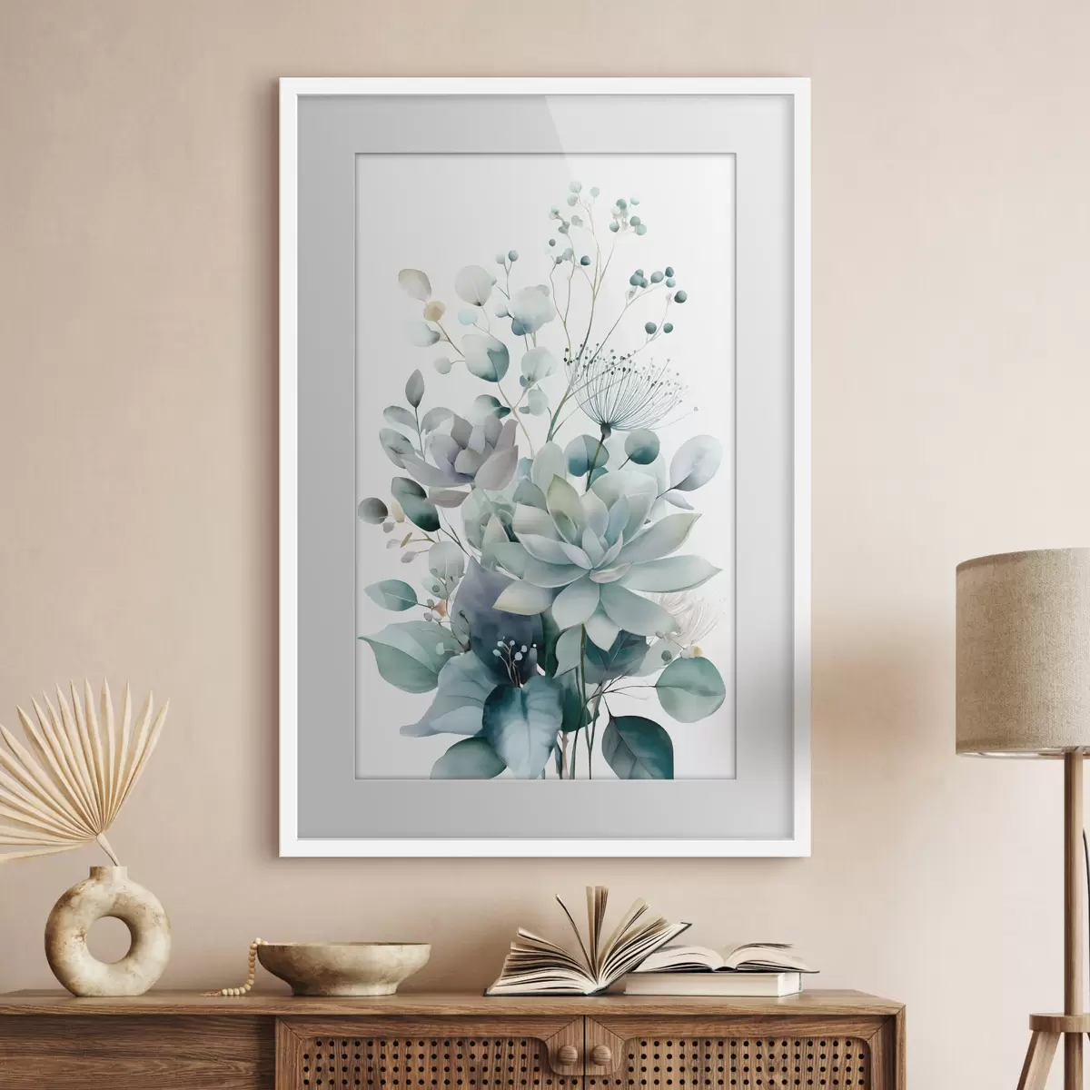 Poster Vetplanten en andere planten, in aquarelstijl f49427