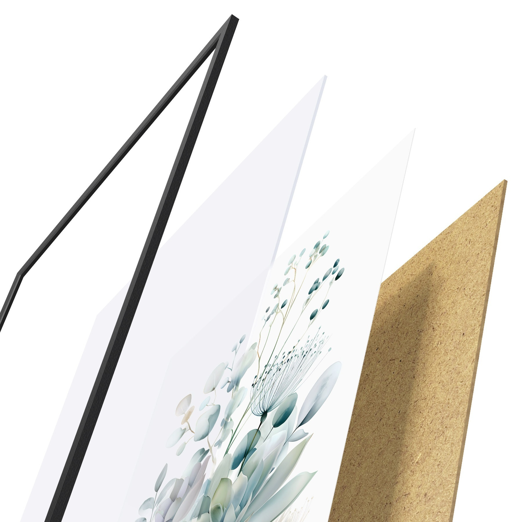 Poster Vetplanten en andere planten, in aquarelstijl f49427