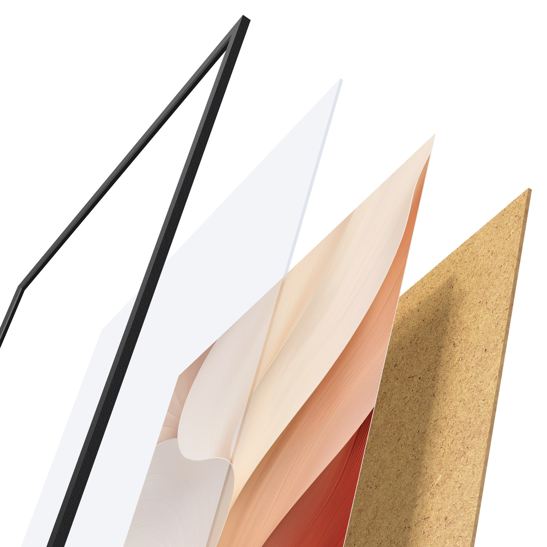 Poster Abstracte vormen met vloeiende, zachte lijnen in crèmekleurige en beige tinten f49489