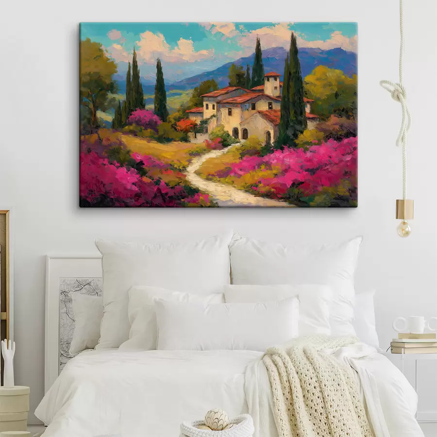  Schilderijen Een smal pad omzoomd met bloemen s49526