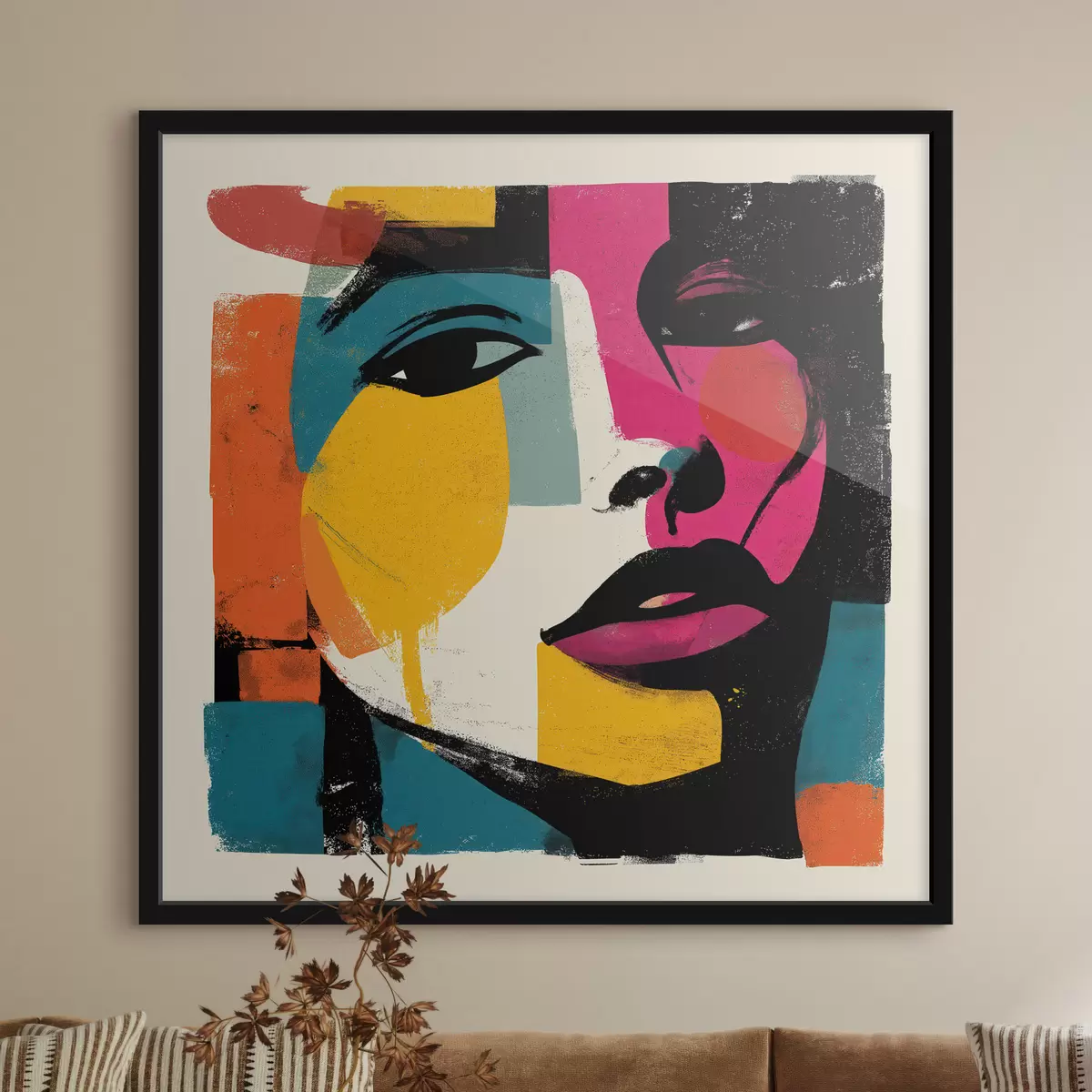 Poster Een abstract gezicht f49543