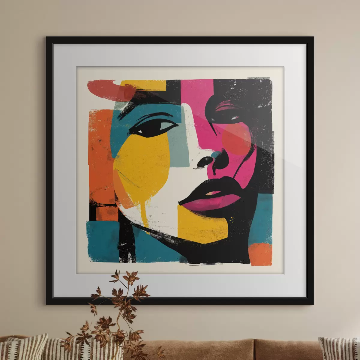 Poster Een abstract gezicht f49543