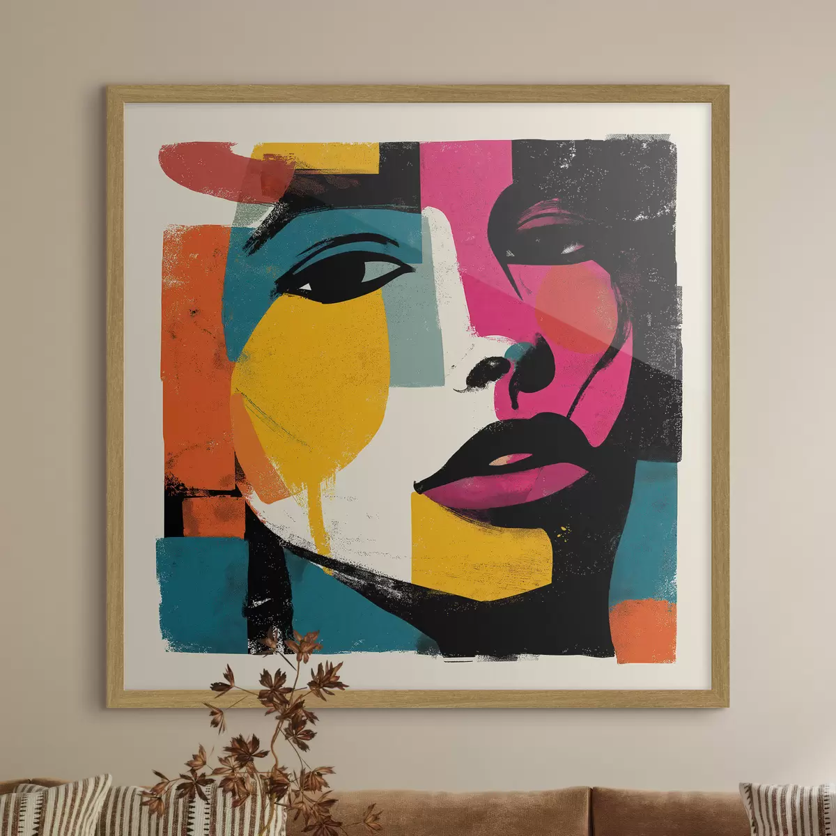 Poster Een abstract gezicht f49543