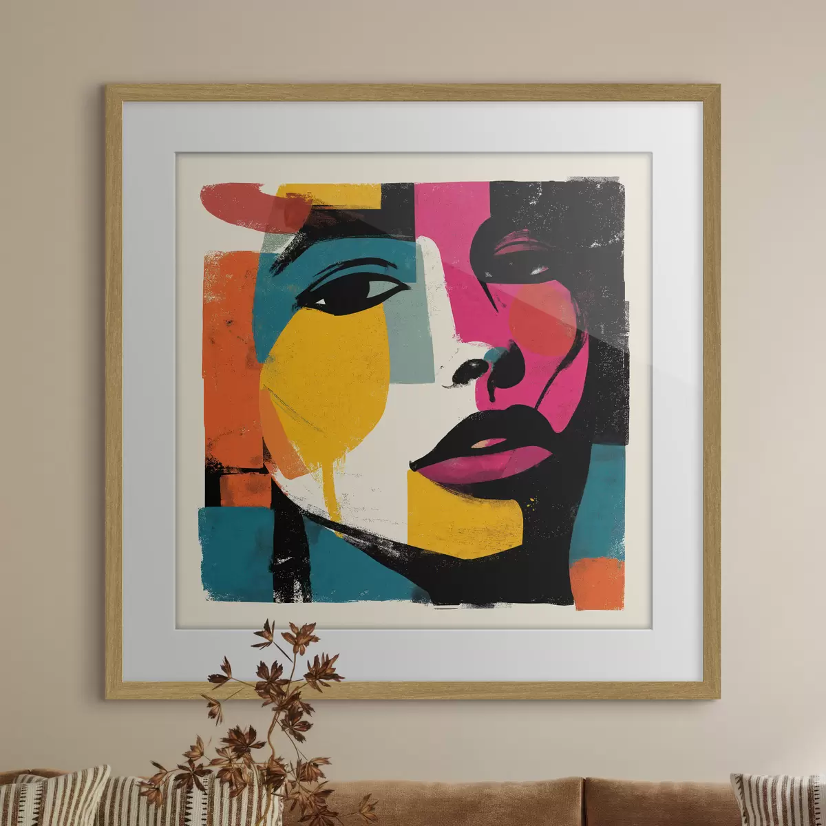 Poster Een abstract gezicht f49543