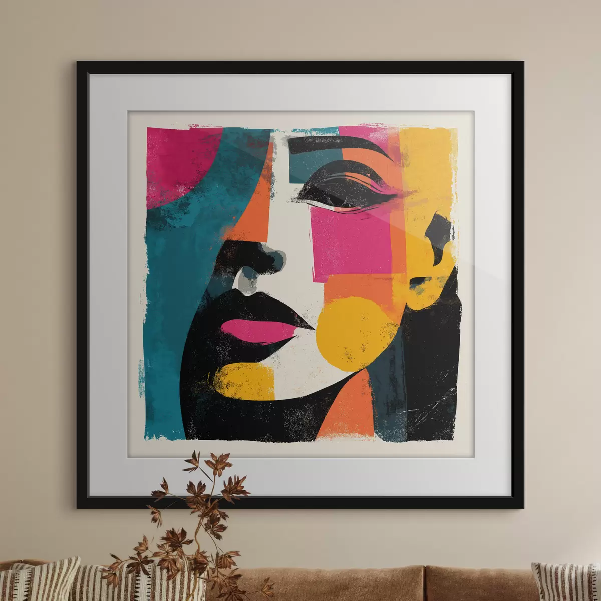 Poster Een abstract gezicht f49544