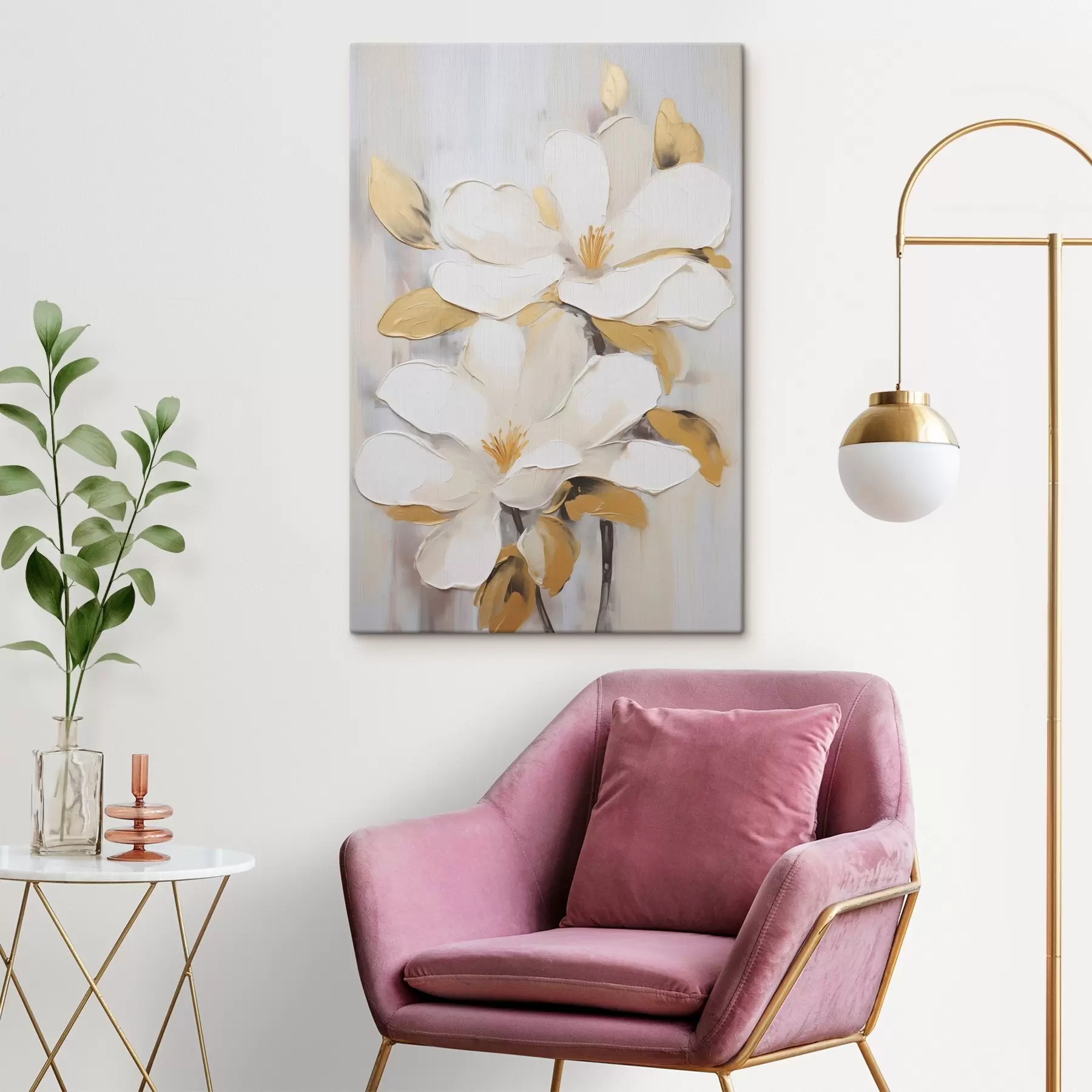  Schilderijen Gestileerde bloemen, geïnspireerd op een schilderij s49502