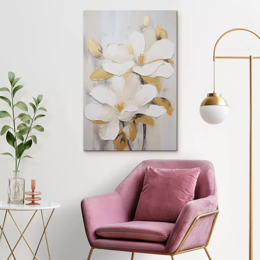  Schilderijen Gestileerde bloemen, geïnspireerd op een schilderij s49502