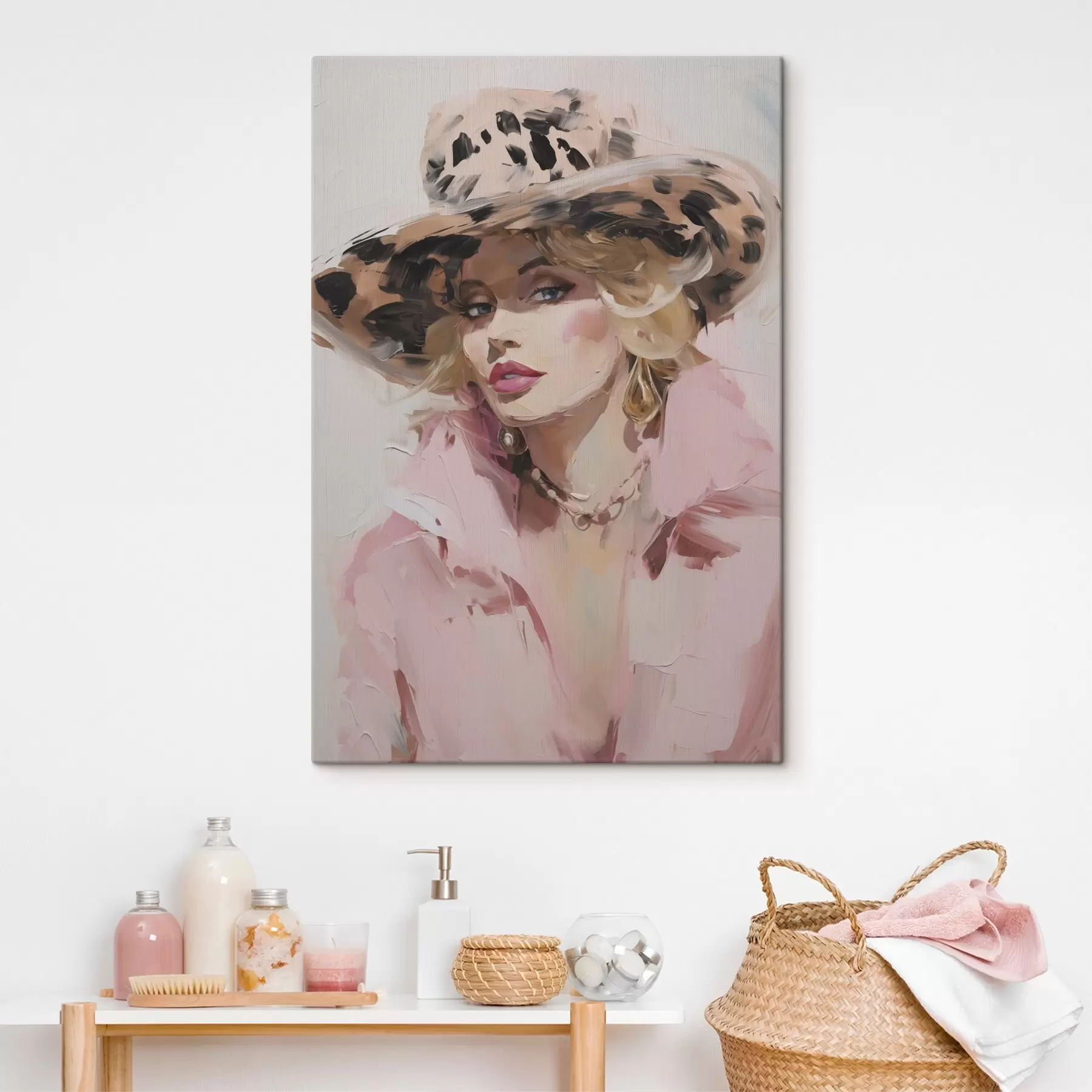  Schilderijen Vrouw met hoed – imitatie van een schilderij s49508