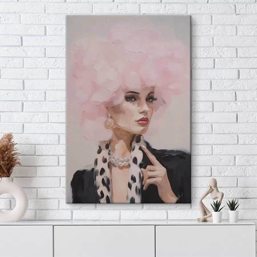  Schilderijen Stijlvol schilderij in imitatietechniek van een vrouw s49509