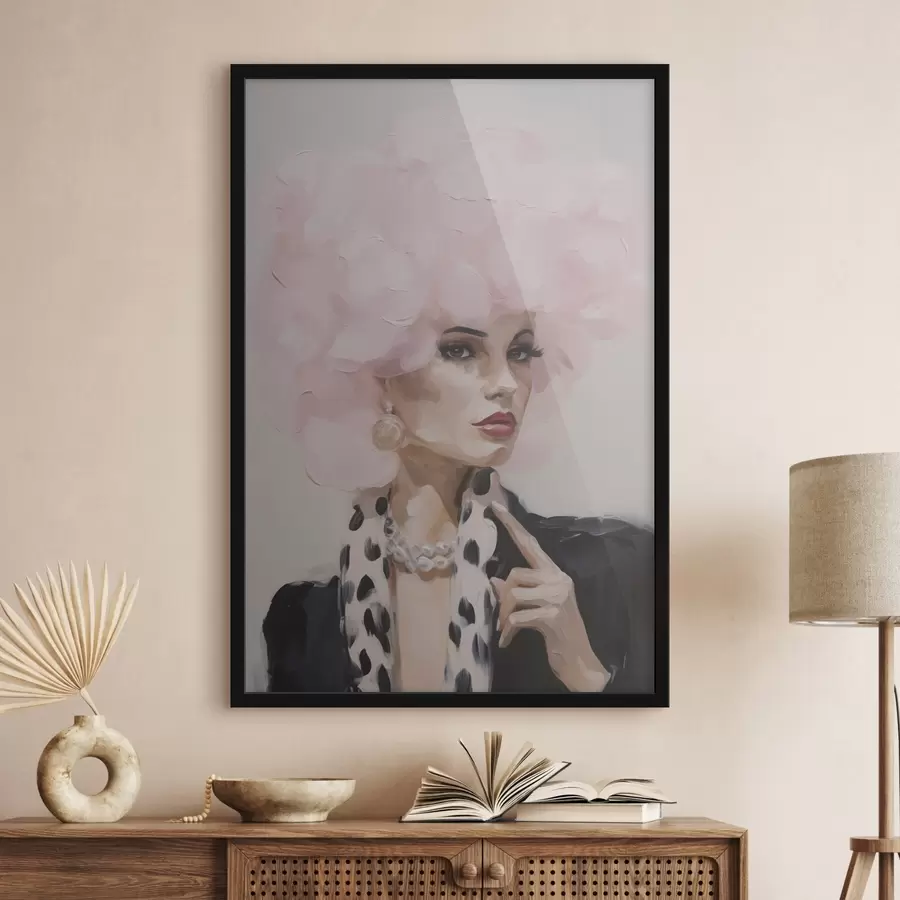 Fotobehang Stijlvol schilderij in imitatietechniek van een vrouw f49509