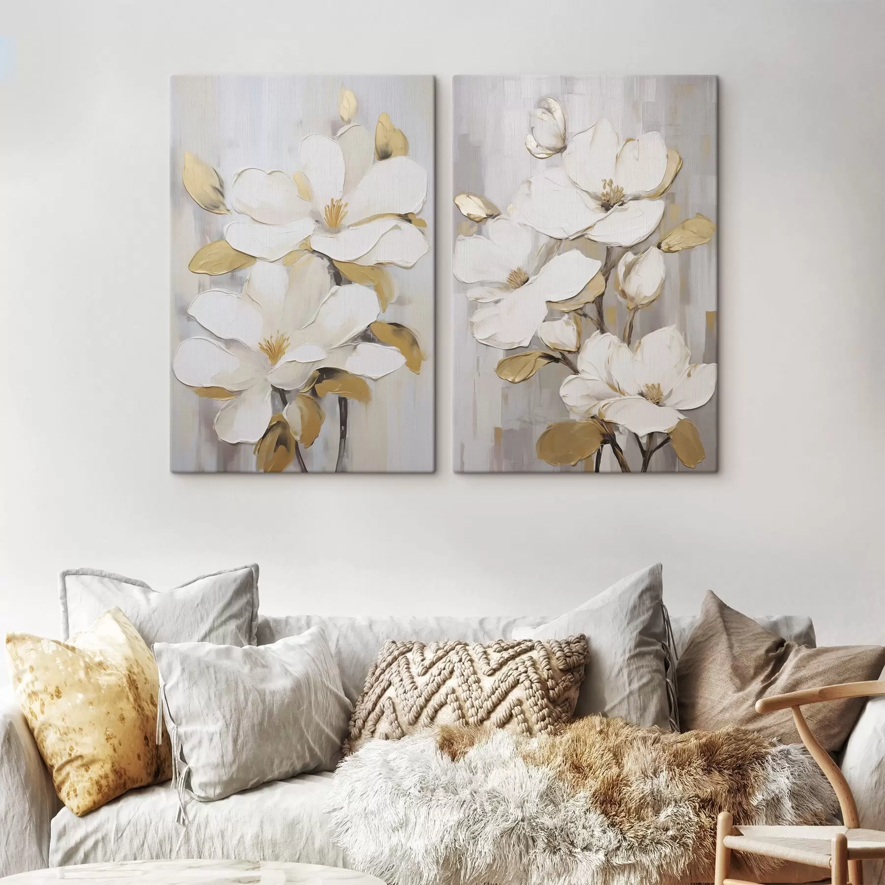  Schilderijen Gestileerde bloemen, geïnspireerd op een schilderij m30592