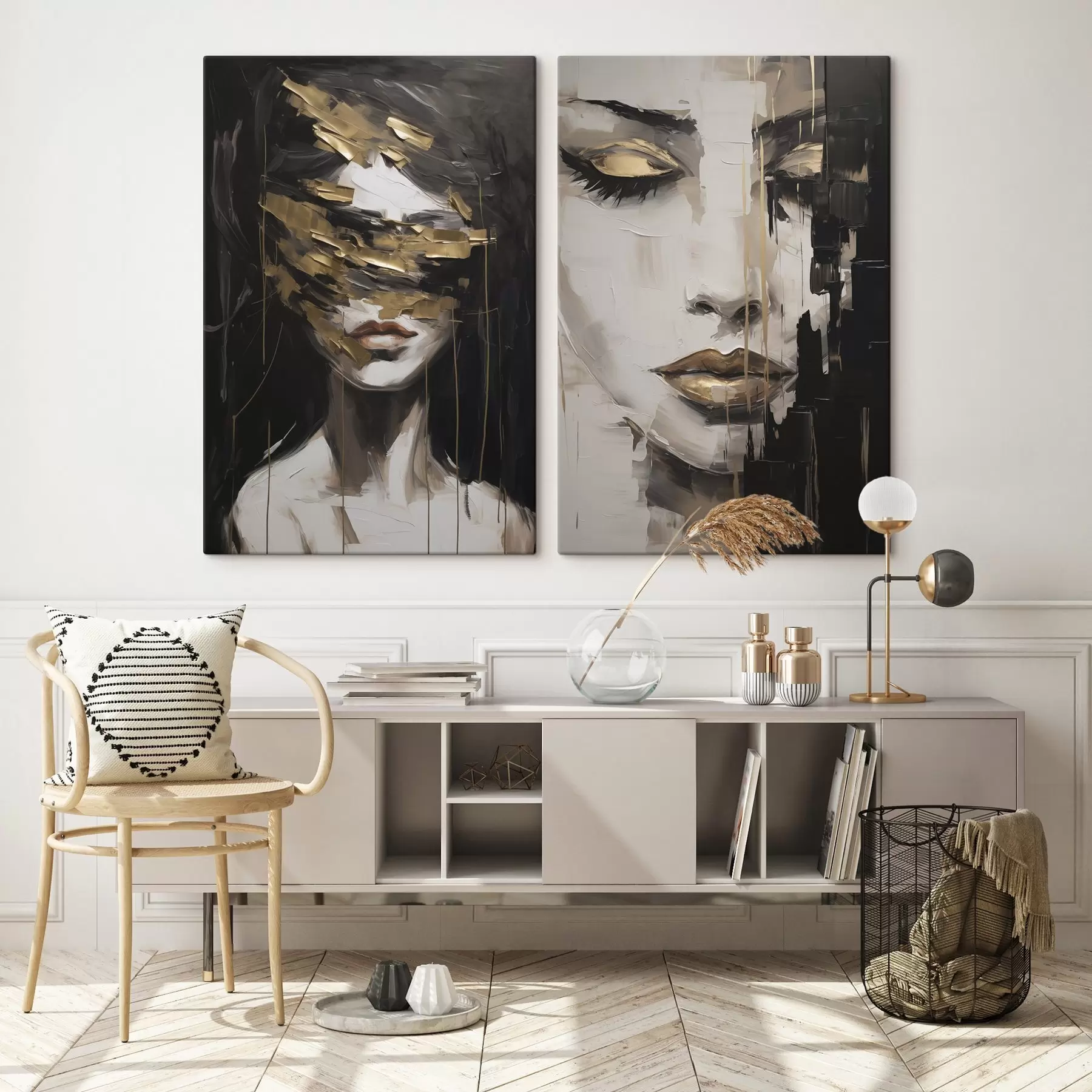  Schilderijen Abstract vrouwelijk portret, imitatie van een schilderij m30594