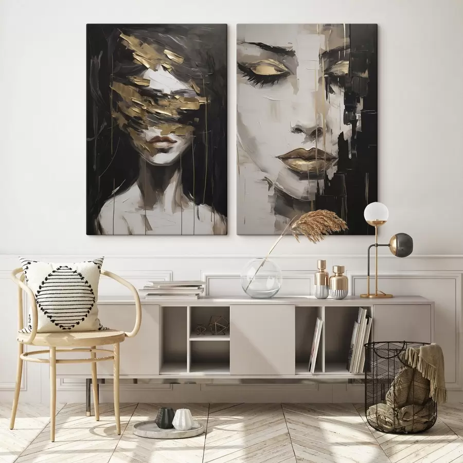 Schilderijen Abstract vrouwelijk portret, imitatie van een schilderij m30594