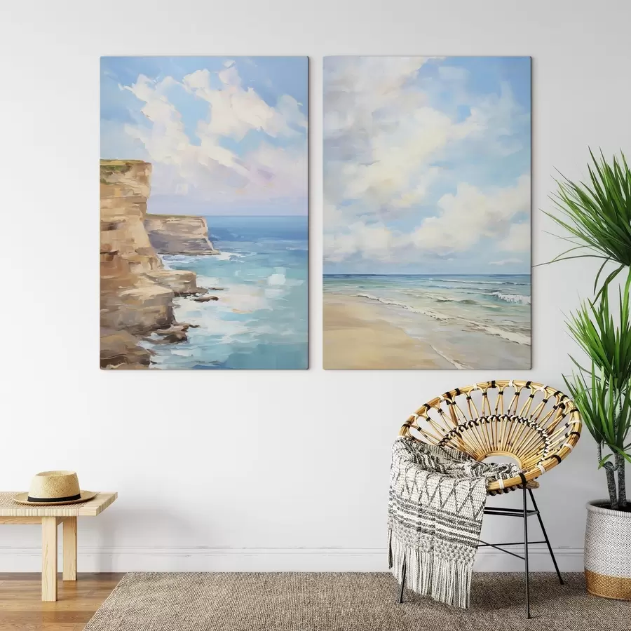 Fotobehang Zeegezicht imitatieschilderij m30597