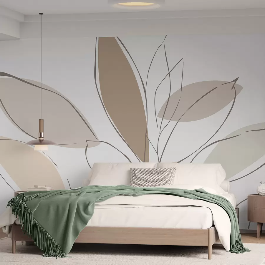 Fotobehang Abstracte bladeren w05710v2