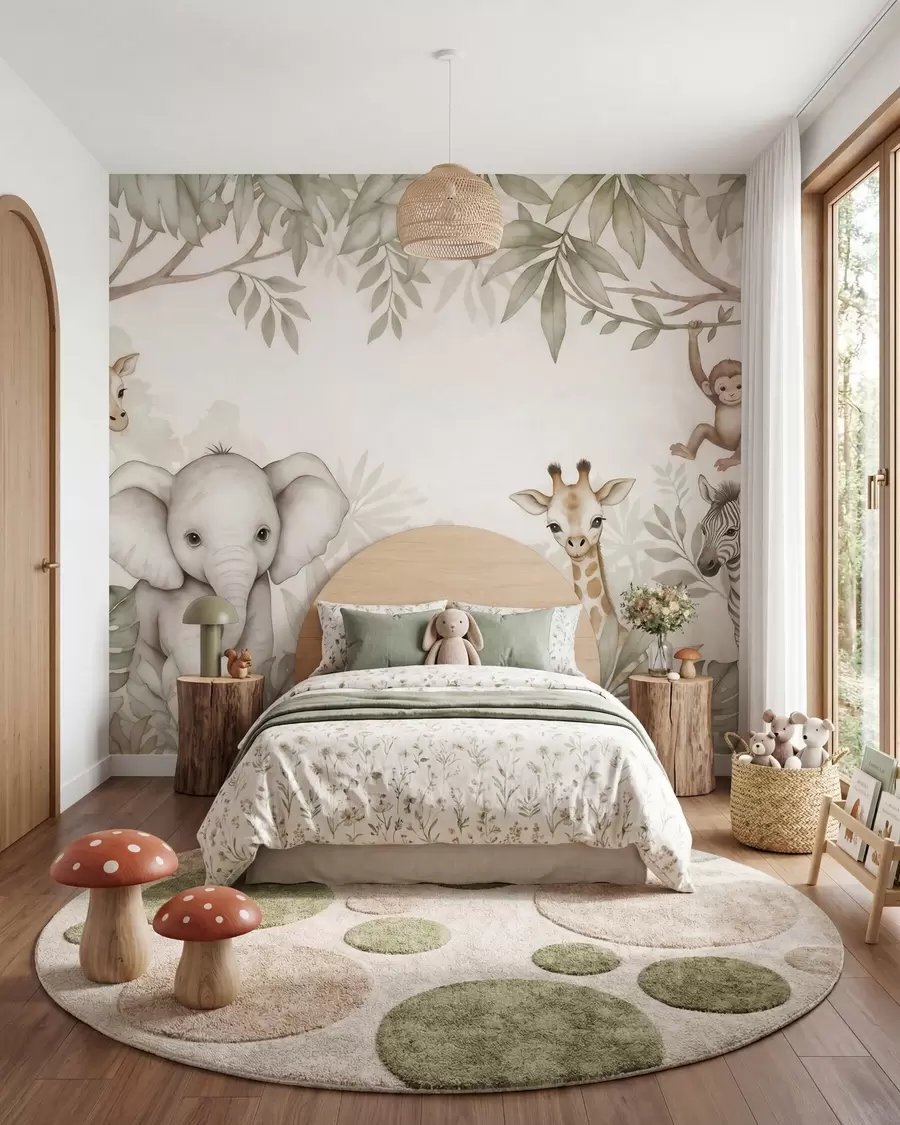 Fotobehang Safari onder de takken w09885