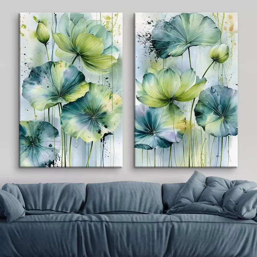  Schilderijen lelies in aquarelstijl m30622