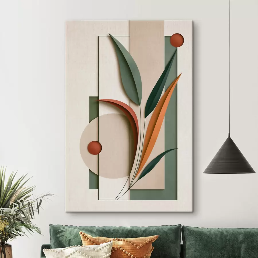  Schilderijen Geometrische botanische compositie s49417