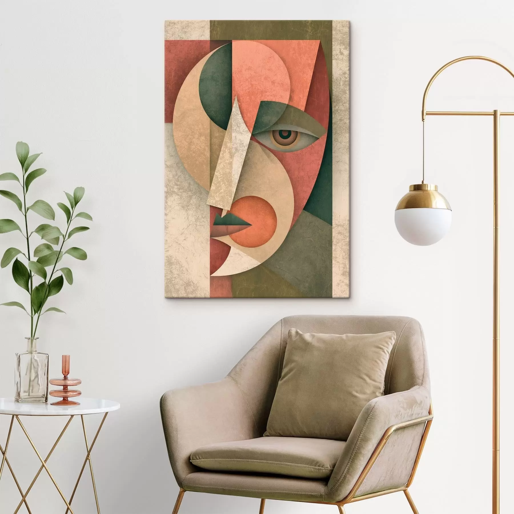  Schilderijen Geometrische abstractie van een gezicht s49420