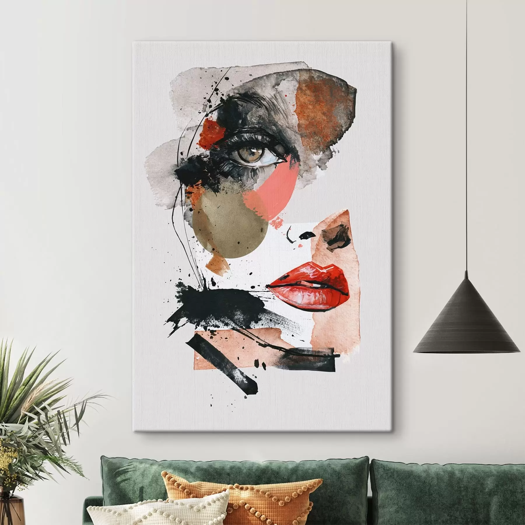  Schilderijen Een abstract vrouwengezicht s49521