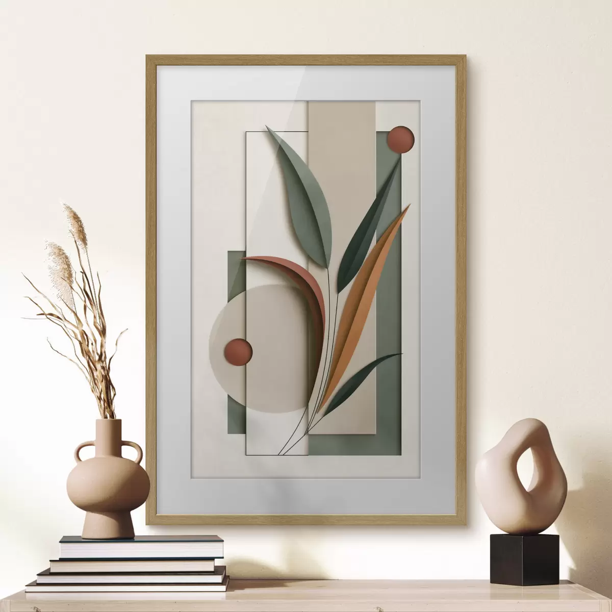 Poster Geometrische botanische compositie f49417