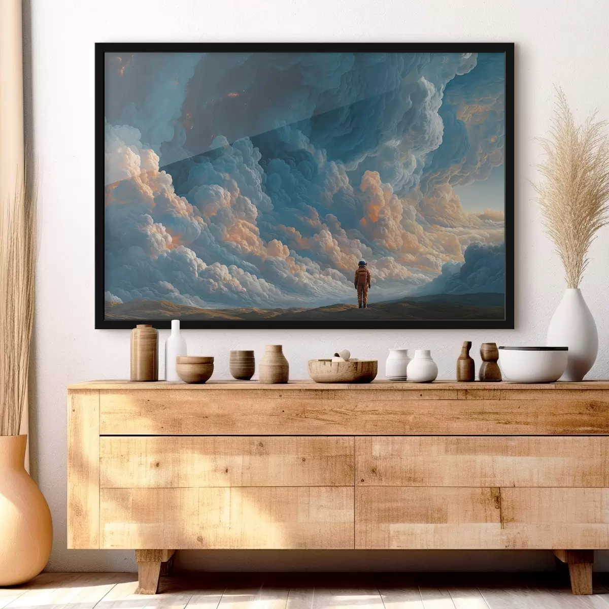 Poster Wolken en astronaut f49635