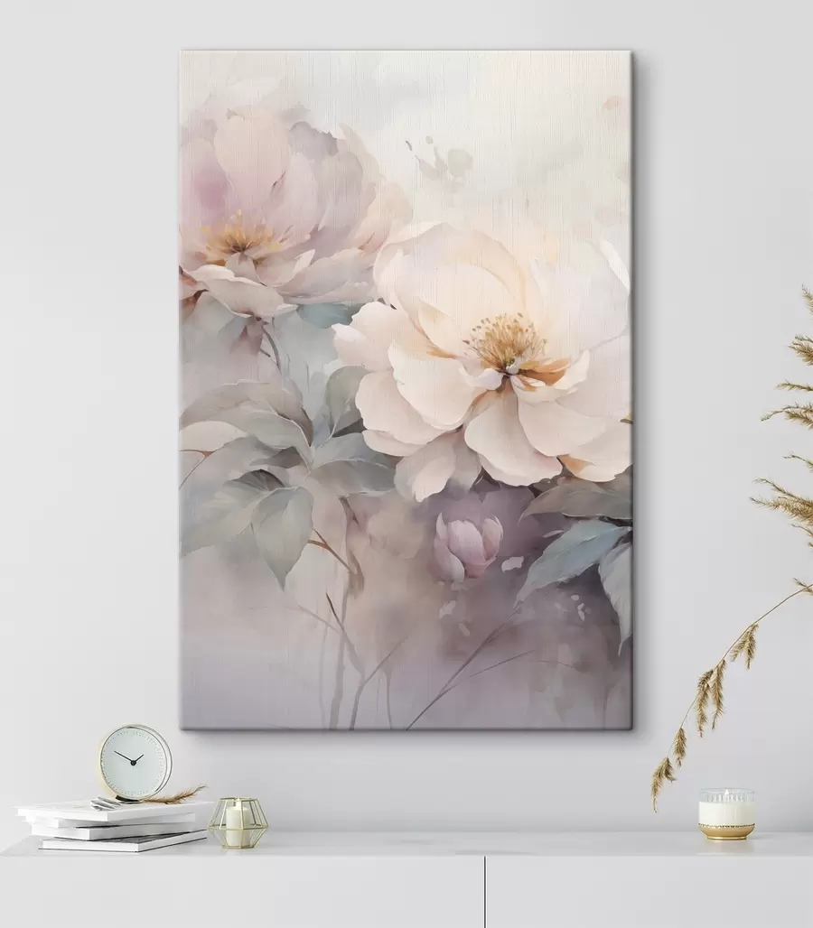  Schilderijen Delicate pastelkleurige pioenrozen s49375