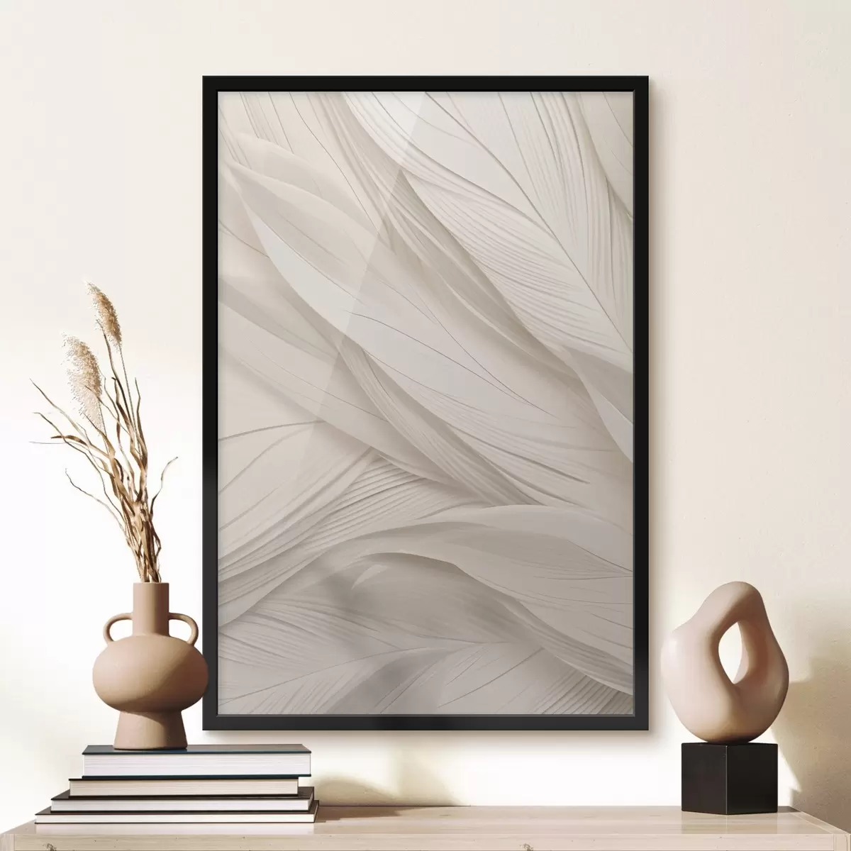 Poster Getextureerde abstractie in beige tinten f49378