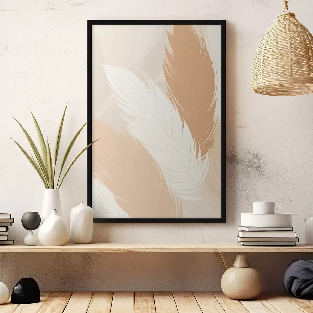 Poster Sierveer in beige tinten f49381