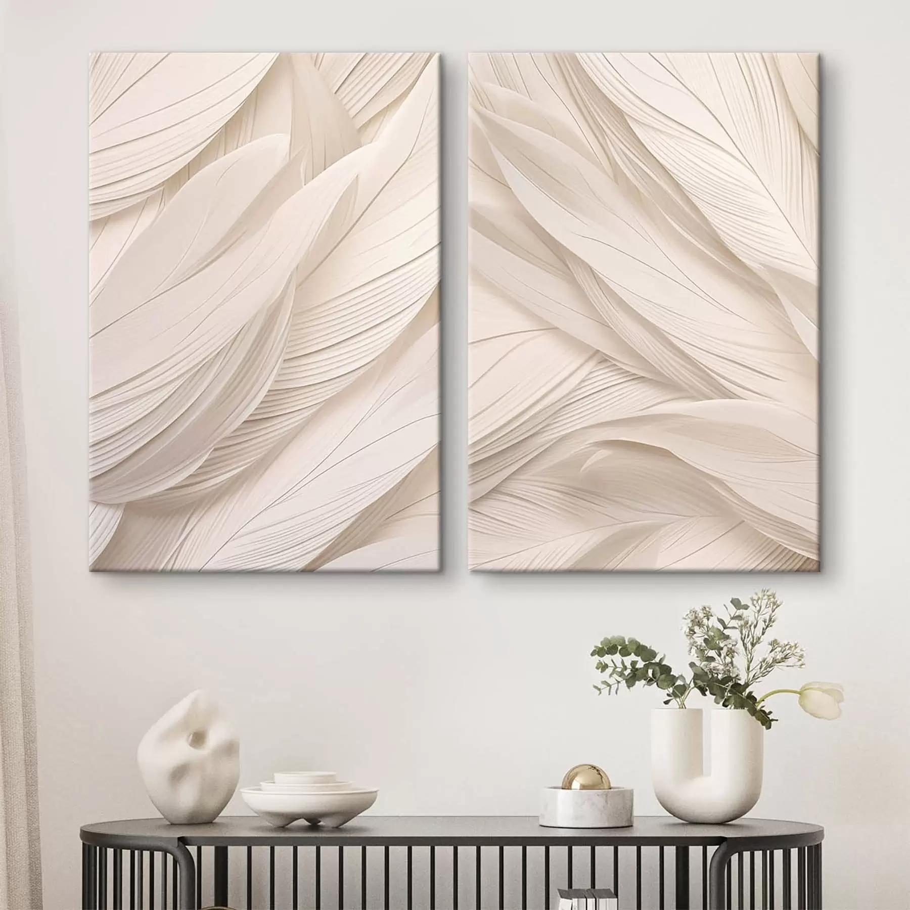  Schilderijen Beige golfabstractie m30604