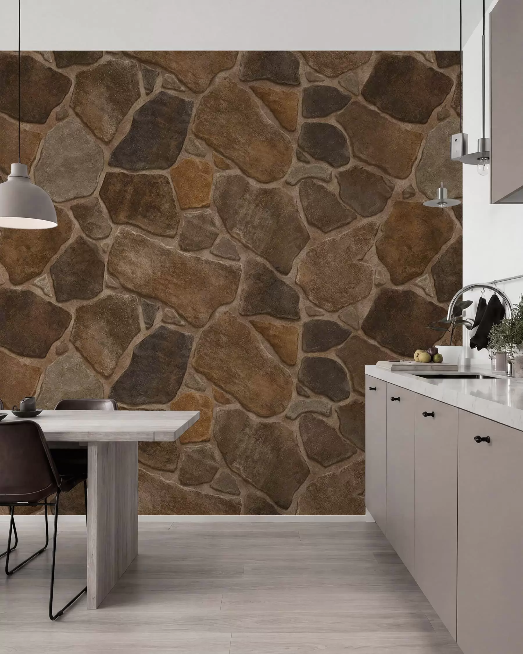 Fotobehang Natuursteenpatroon in warme tinten w05691