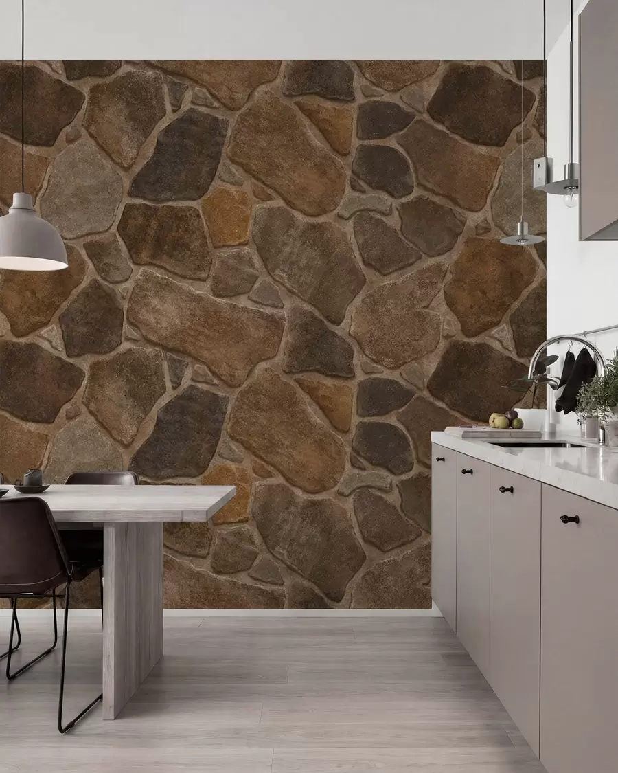 Fotobehang Natuursteenpatroon in warme tinten w05691