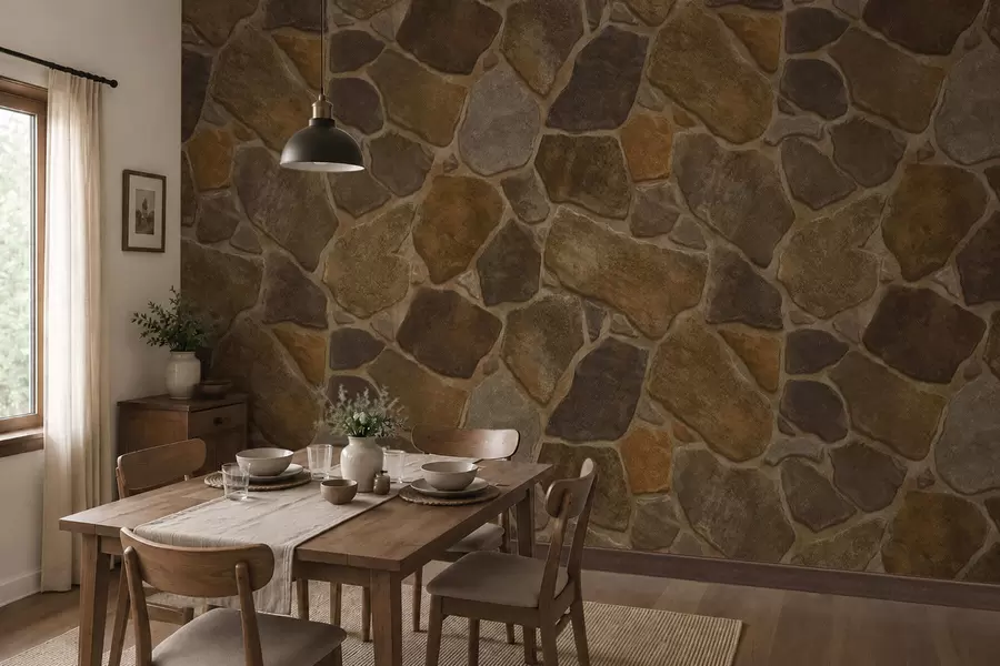 Fotobehang Natuursteenpatroon in warme tinten w05691