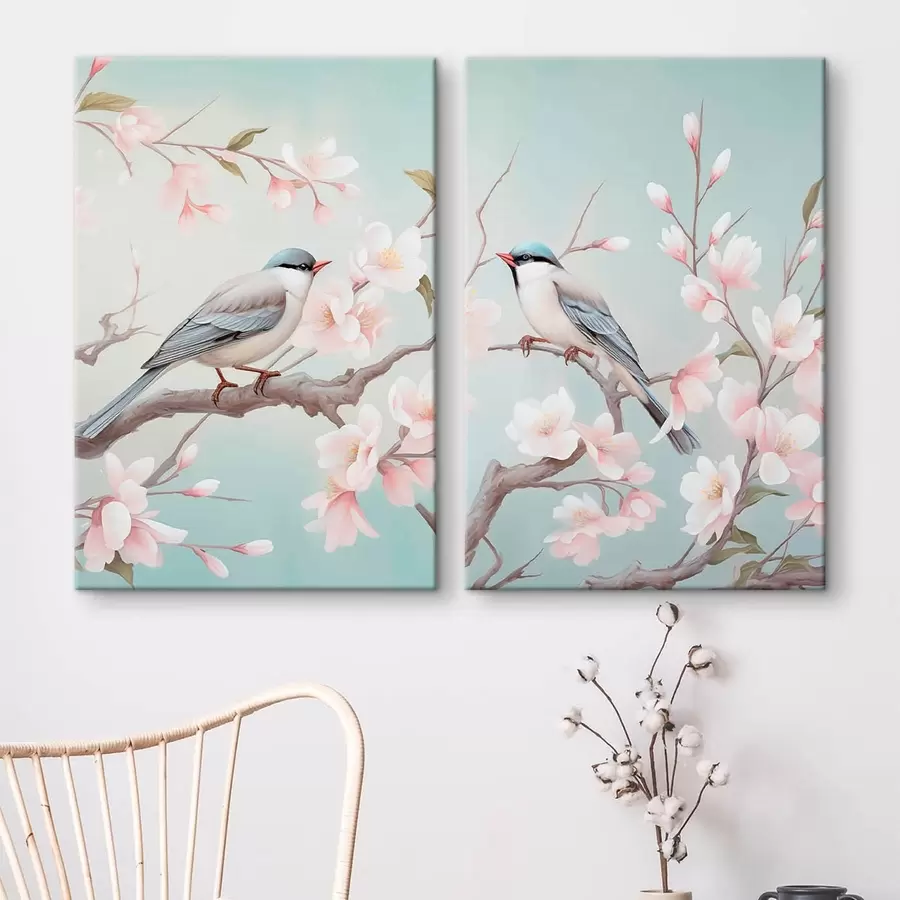  Schilderijen Vogels op bloeiende takken m30608
