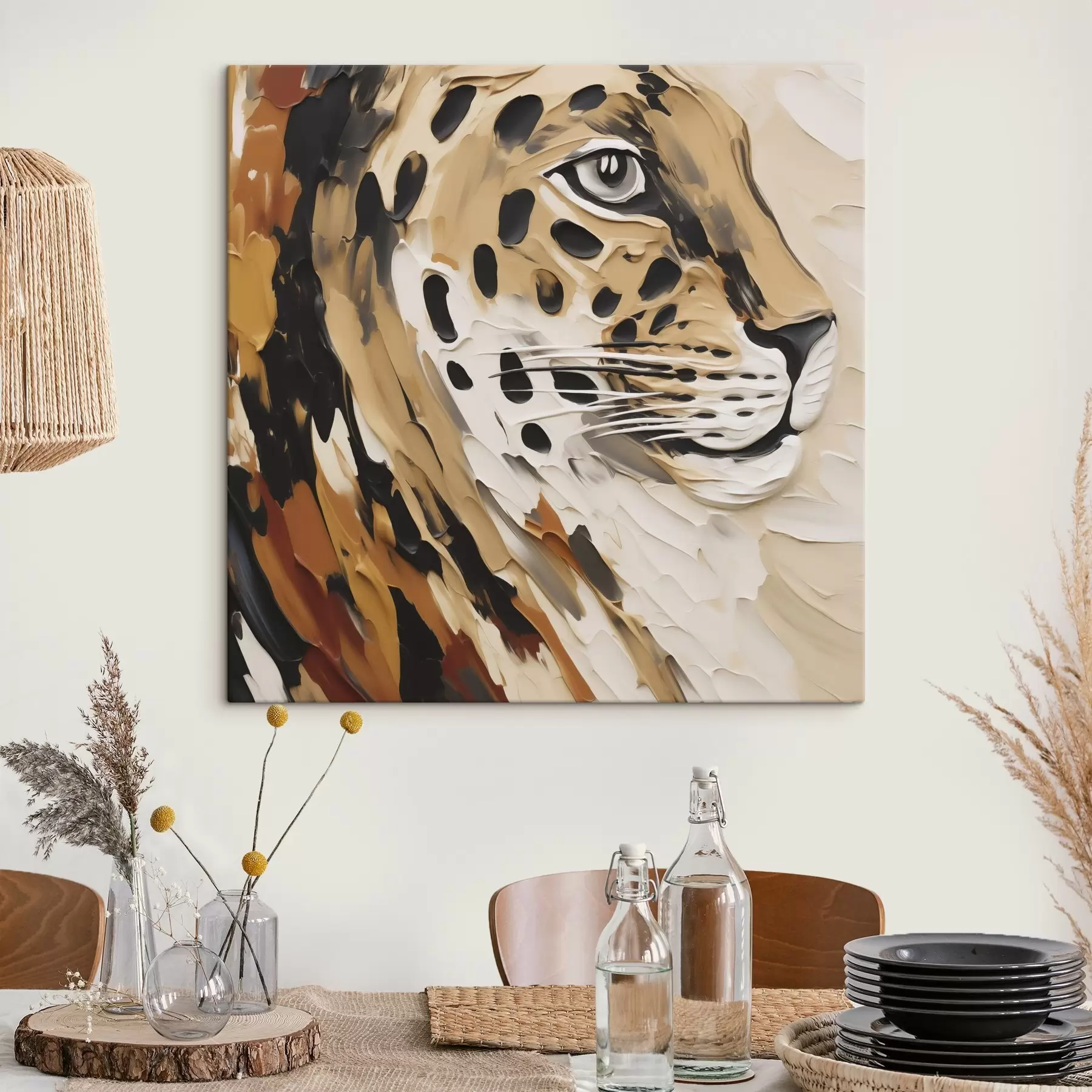  Schilderijen Abstracte luipaard, imitatie van een schilderij s49751