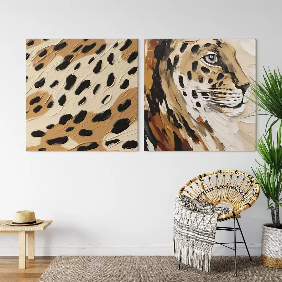  Schilderijen Abstracte luipaard, imitatie van een schilderij m30669