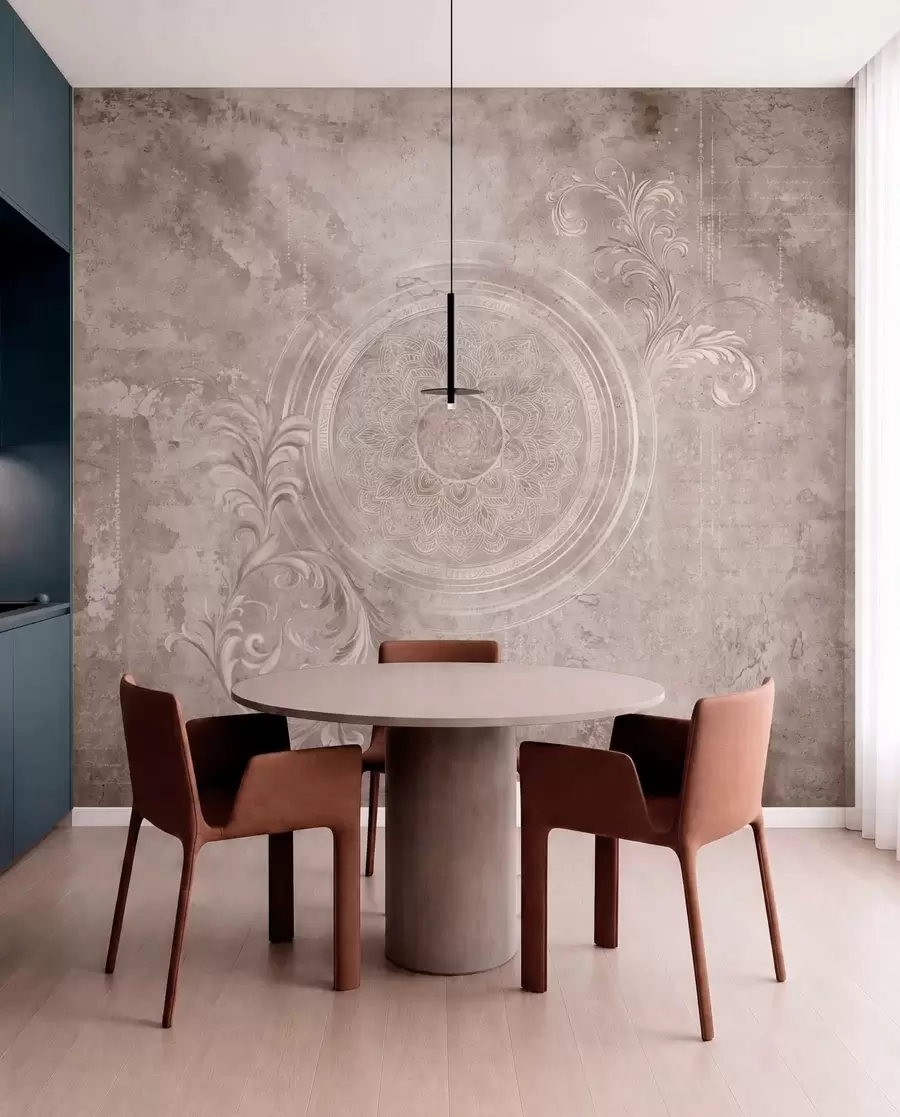Fotobehang Sierlijk cirkelpatroon op een gestructureerde achtergrond w05727