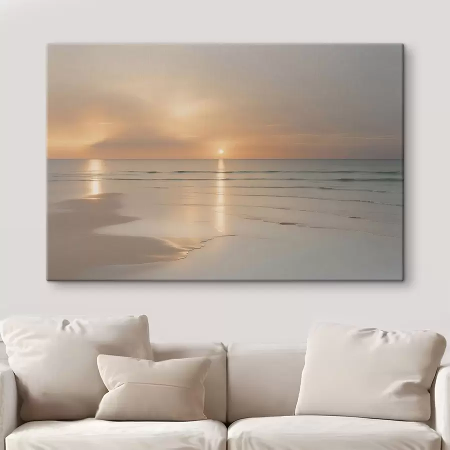  Schilderijen Rustige kust bij zonsopgang s49357
