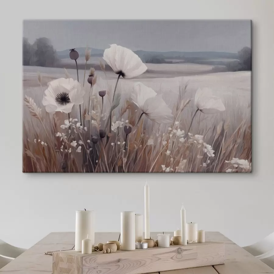  Schilderijen Lichte wilde bloemen in een rustig landschap s49680