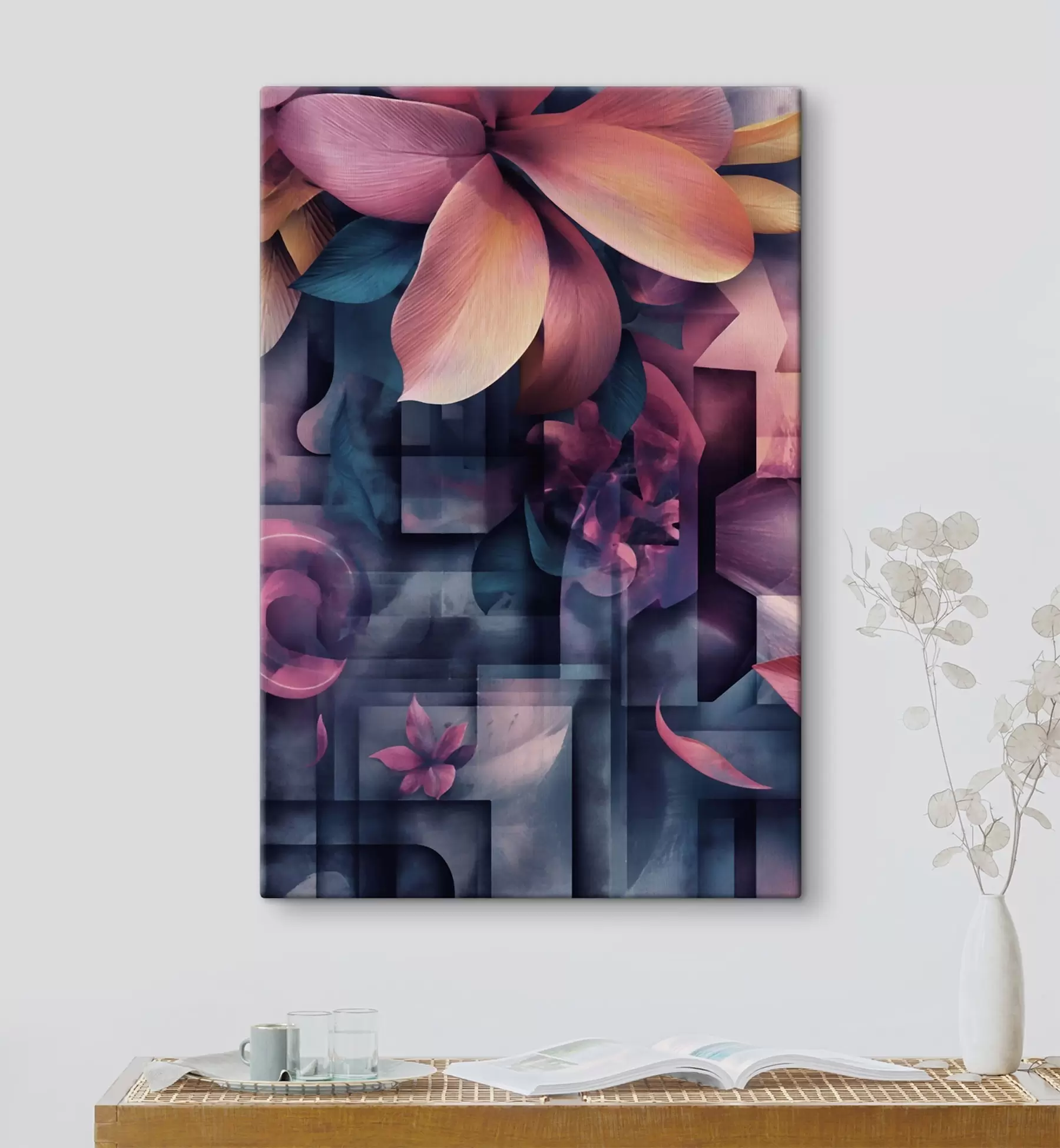  Schilderijen Paarse tropische bloemen s49730