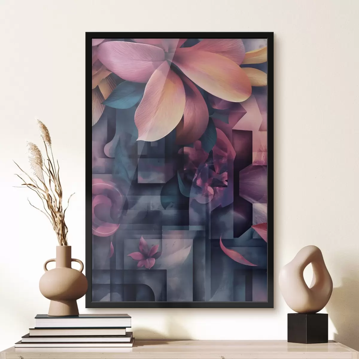 Poster Paarse tropische bloemen f49730
