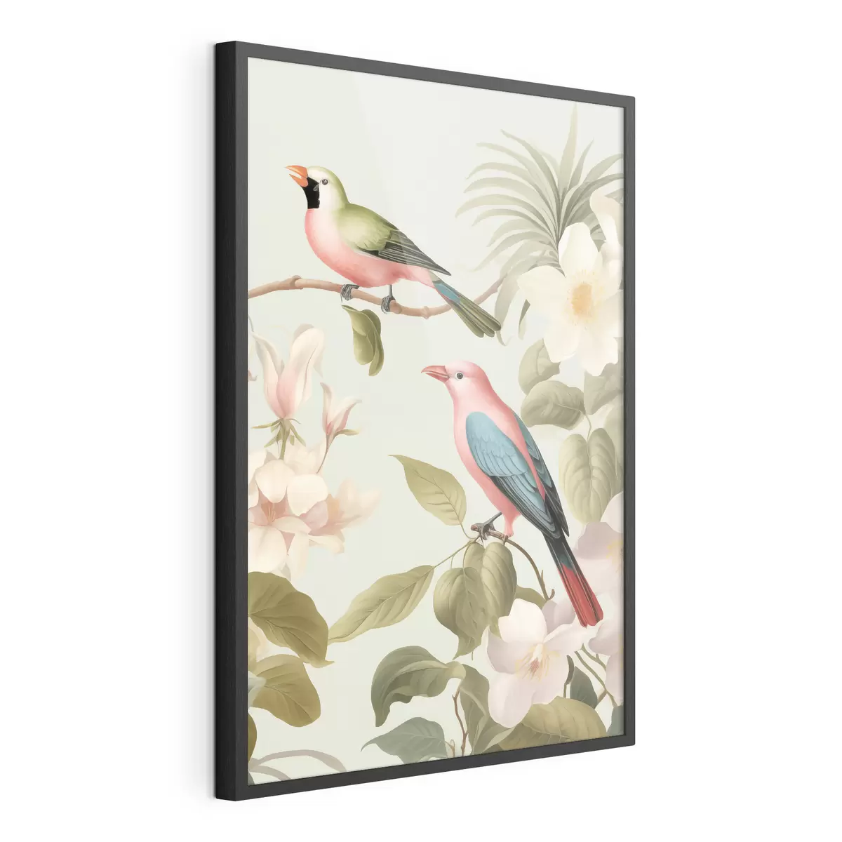 Poster Kolibrie in een bloeiende tuin f49733
