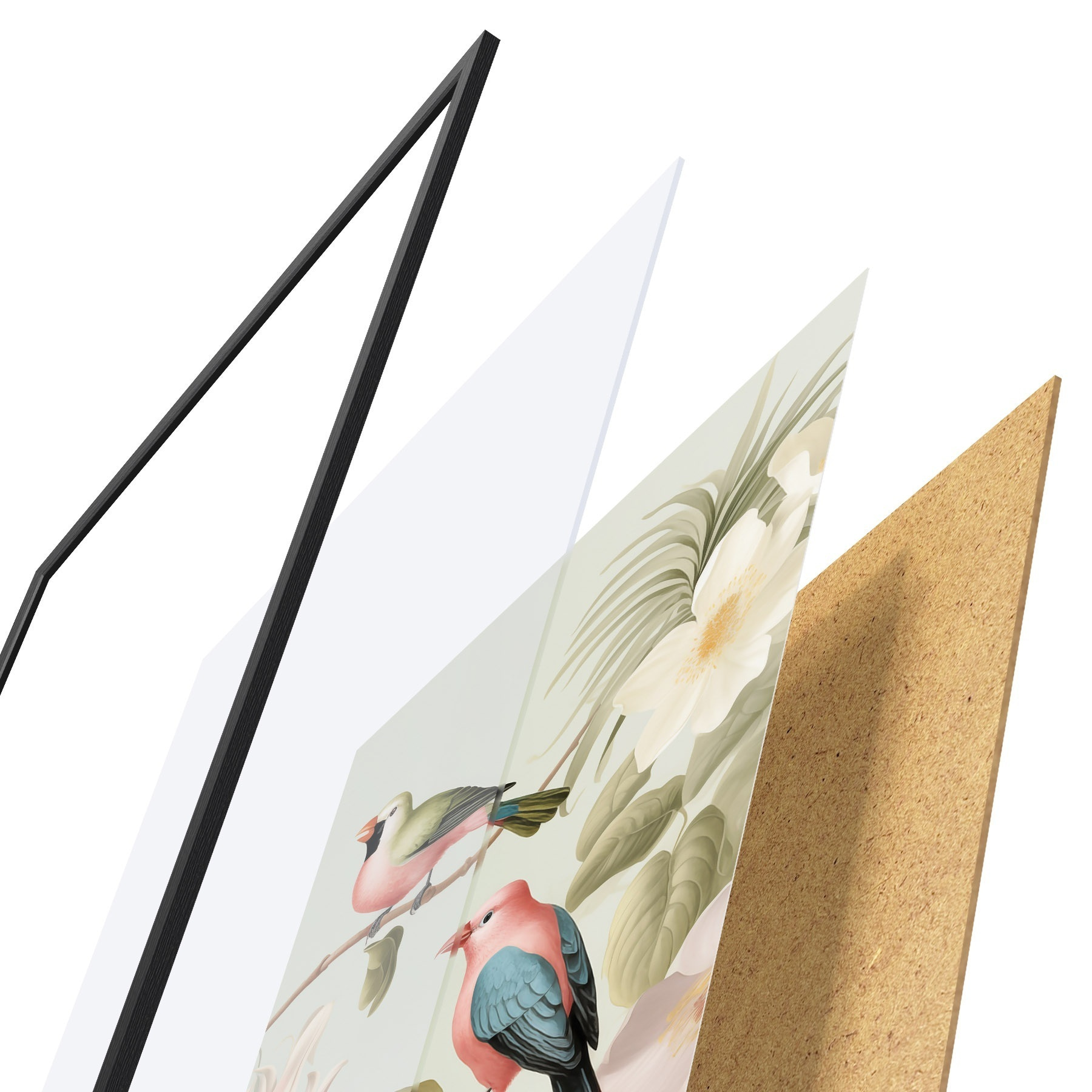Poster Kolibrie in een bloeiende tuin f49733