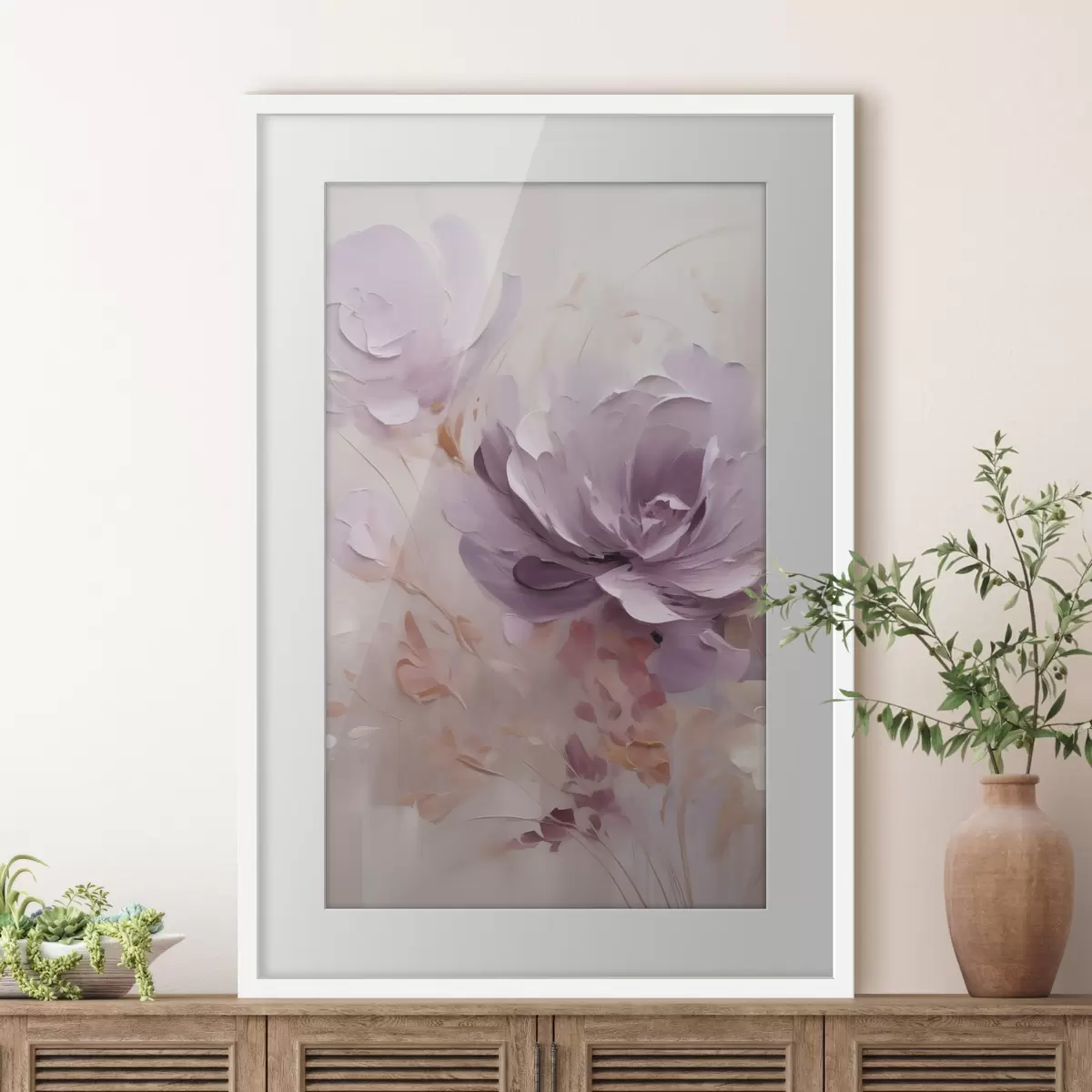 Poster Acvarel van een lila pioenroos f49734