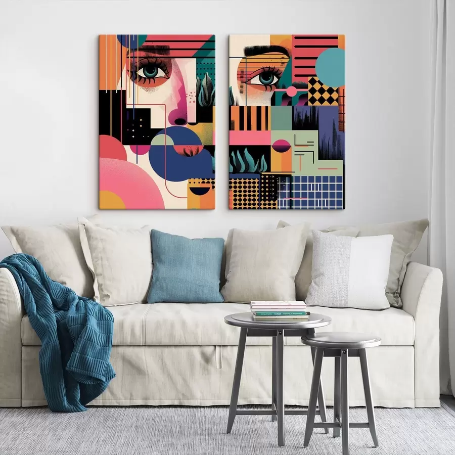  Schilderijen Geometrische popart-abstractie m30663