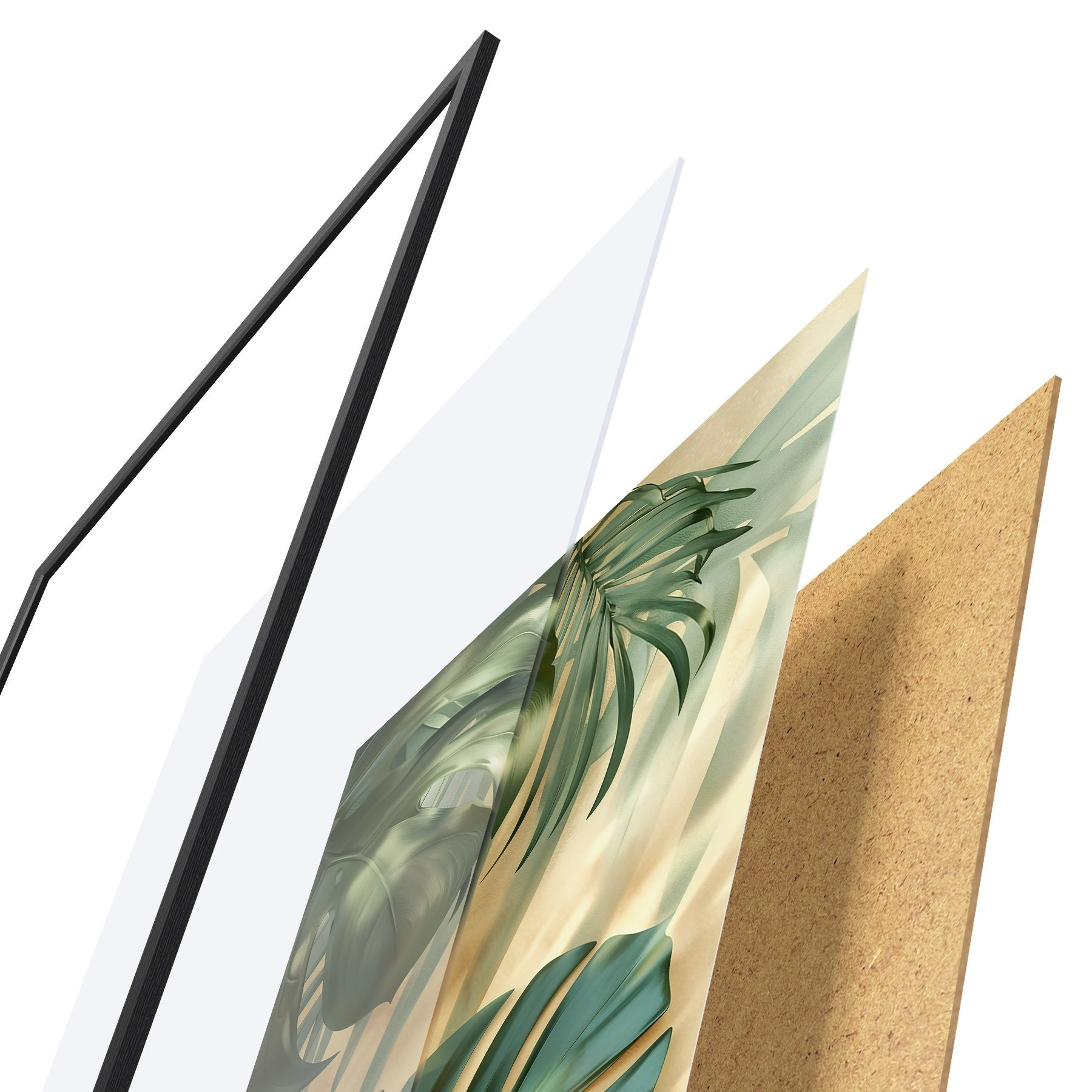 Poster Monstera en tropische bladeren f49552