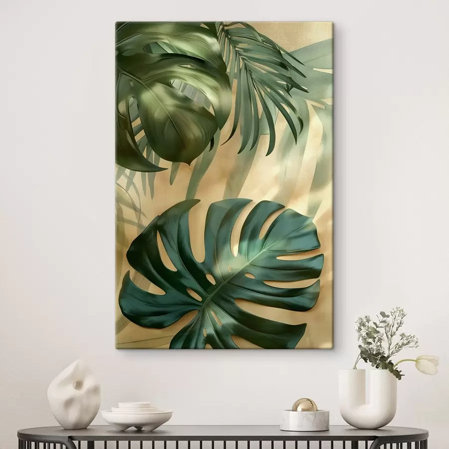 Fotobehang Monstera en tropische bladeren s49552