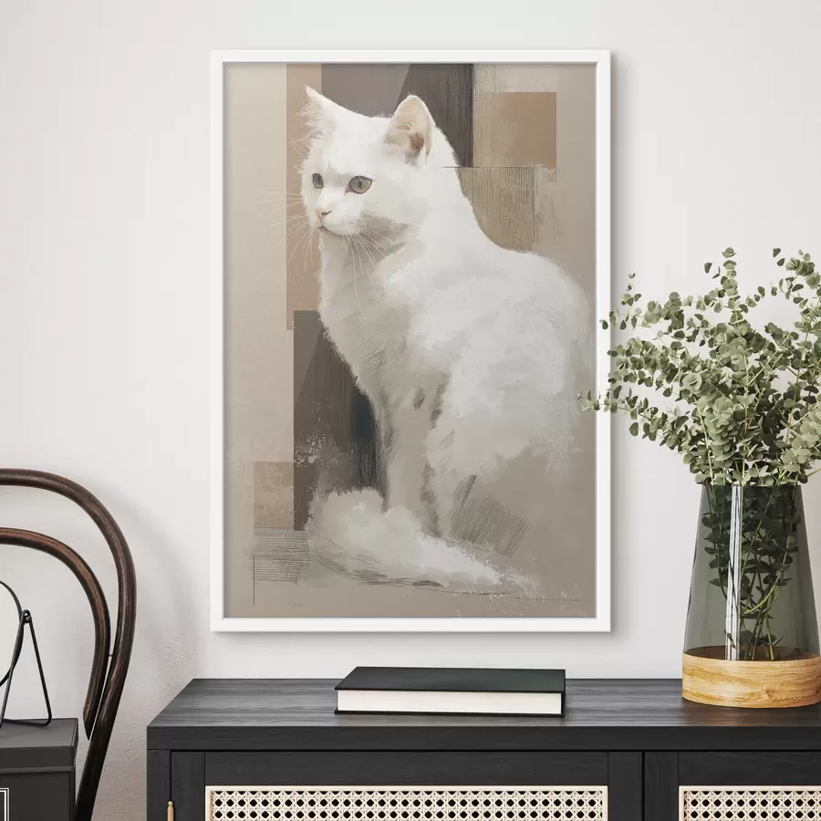 Fotobehang Witte Kat f49837